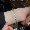 Gold Pave Crystal Oval Hoop Earrings Huggie Pair Style view 2
