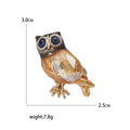 Faceted Crystal Owl Brooch with Enamel Wings Decorative Clothing Pin view 5