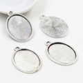 Plain Oval Pendant Bezel Trays in Three Antique Finishes view 3