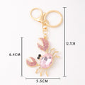 Rhinestone Ocean Animal Keychain Metal Crab Dolphin Charm view 2