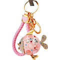 Jeweled Multigem Round Fish Keychains in Four Colors with Braided and Plain Loops view 5
