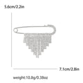 Rhinestone Fringe Safety Pin Brooch Rose Gold Silver Styles view 7