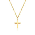 Minimal Plain Cross Pendant Necklace In Gold And Silver Tones view 5