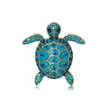 Yellow Gold Tone Sea Turtle Crystal Enamel Two Designs Metal Brooch Pin view 6