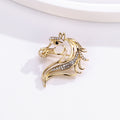 Gold Tone Horse Metal Brooch Pin 2.6 x 2.9 cm for Jackets and Lapels view 5