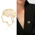 Filigree Brain Outline Brooch Decorative Lapel Pin view 2