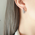 Crystal Hoop Huggie Earrings Gold Steel Twist U-Shape Styles view 8