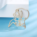 Hollow Outline Portrait Face Brooch Glasses Two Tones view 4