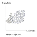 Elegant Crystal Swan Brooch in Six Bright Color Options view 6