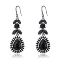 Silver Tone Crystal Leaf Teardrop Openwork Crystal Four Designs Metal Dangle Earrings view 8