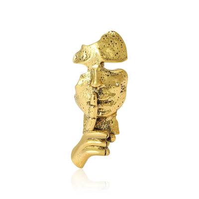 Profile Face Brooch front view on white background
