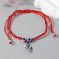 Braided Cord Hamsa and Blue Evil Eye Adjustable Bracelets view 4