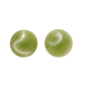Glossy Round Stud Earrings in Pink Blue and Green Color Options view 5
