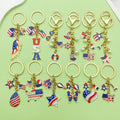 Heart Charm Keychains Featuring Blue Bow Across 22 Pictured Variations view 1
