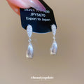 Silver Brushed Teardrop Dangle Stud Earrings with Polished Metal Details view 1
