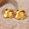 Geometric Heart Star Flower Triangle Disc Stud Earrings Pair view 3
