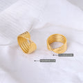 Gold Or Silver Center Twist Wave Band Ring Metal Alloy view 2
