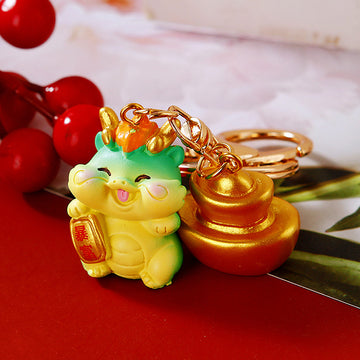 Cute Resin Fortune Dragon Keychains in Eight Poses plus Assorted Style