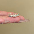 Silver Blue Enamel Open Rings Flower Lace Cross Styles view 8