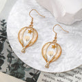 Gold Resin Dried Flower Drop Earrings Mixed Shapes 9 Styles view 6