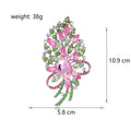 Pink Silver Tone Pink Green Crystal Floral Assortment Crystal Fifteen Designs Metal Brooch view 10