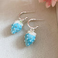 Textured Strawberry Drop Earrings in Five Candy Colors view 9