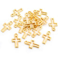 Openwork Cross Metal Charms in Gold Bronze and Silver Tones view 6