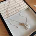 Delicate Grape Cluster Necklace with Pearl Bead Charms view 7