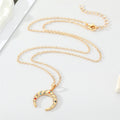 Gold Tone Multicolor Crystal Lightning and Crescent Horn Necklaces view 2