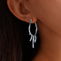 Liquid Drip Hoop Earrings Irregular Molten Metal Gold Steel view 3