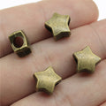11x11x7mm 2.1g Multicolor Zinc Alloy Five Point Star Large Hole Beads for Bracelet Necklace DIY Jewelry