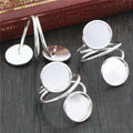 Double-Bezel Adjustable Ring Blanks in Mixed Metal Finishes view 2