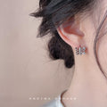 Silver Openwork Butterfly Mini Huggie Hoop Earrings Pair view 2