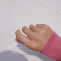 Gold Tone Clear Rectangle Stone And Chain Link Ring For Women view 2
