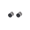 Black and White Stone Look Round Steel Stud Earrings view 5