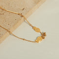 Gold Double Fish Charm Necklace With Three Bead Accents view 2