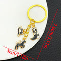 Black Brown White and Pink Western Horse Metal Keychain Set view 6
