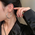 Geometric Hoop Earring Collection in Gold and Silver Tone view 7