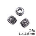 Antique Silver Floral Square Bead With Large Stringing Hole view 3