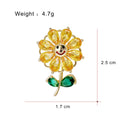 Red Gold Tone Sunflower Nineteen Designs Metal Brooch Pin view 12