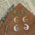 Crescent Moon And Star Charm Metal Jewelry Making Component In 3 Finishes view 3