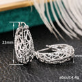 Filigree Teardrop Hoop Earrings In Antiqued Silver Tone view 5
