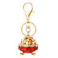 Gold Bar Keychains with Chinese Plaques and Loose Braided Loop Options view 5
