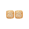 Silver Crystal Openwork Square Stud Earrings Decorative Jewelry Design view 5