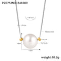 Large Imitation Pearl Pendant on Gold or Silver Snake Chain view 6