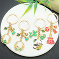 Seven Panda Rice Dumpling Bamboo and Koi Keychains view 3