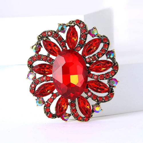 Oval Petal Brooch styled angled view