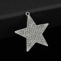 Pave Rhinestone Star Charm Pendant Silver And Gold Tone view 3