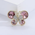 Butterfly Rhinestone Brooch Large Crystal Wings Purple Green view 6