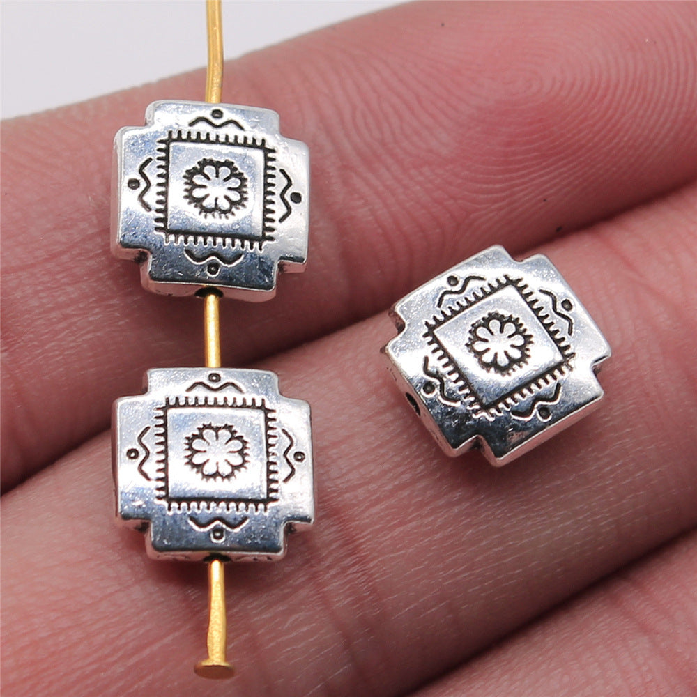 4x10mm 1.4g Multicolor Copper Alloy Square Small Hole Spacer Beads for DIY Bracelet Necklace Jewelry Making